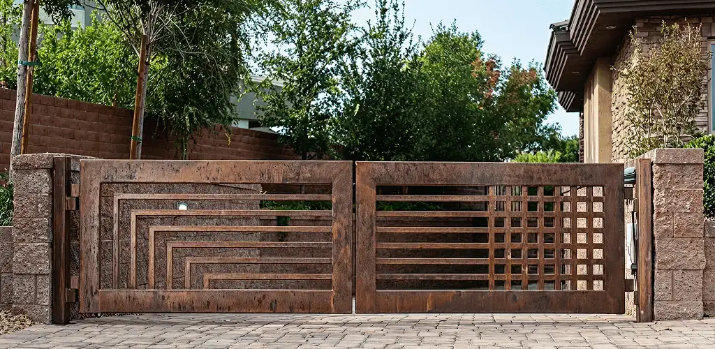 Custom driveway gate installation for a home entrance in Raleigh, NC