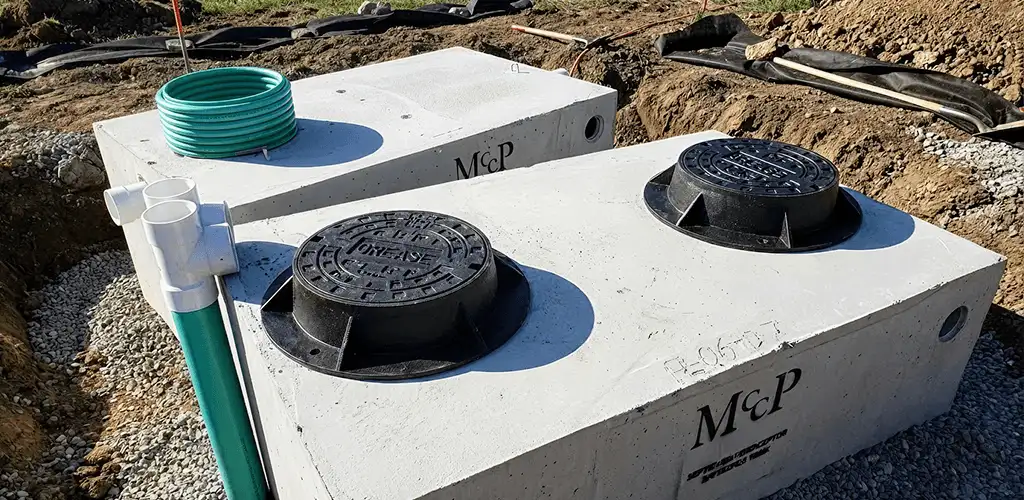 Grease trap installation unit set in place for drainage protection in Raleigh, NC
